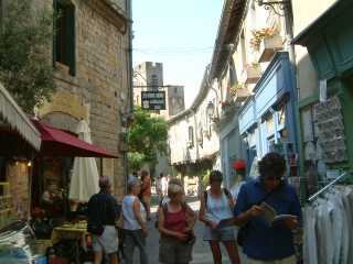 narrow bustling streets of Carcassonne